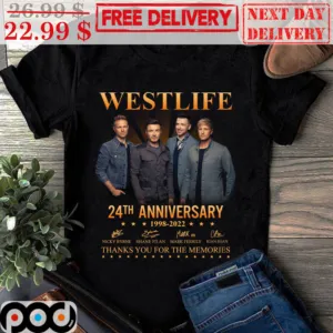Westlife 24th Anniversary Signature Thank You For The Memories Shirt
