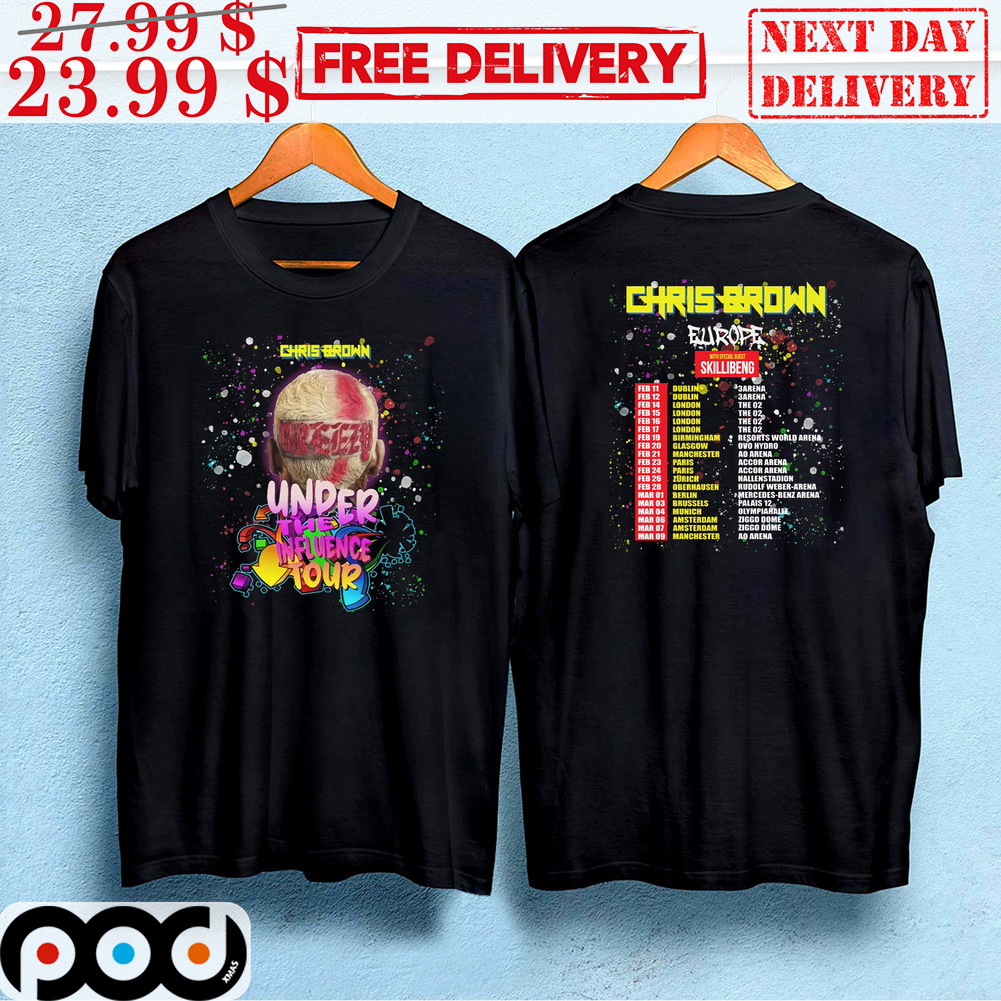 Chris Brown Europe Under The Influence Tour Shirt
