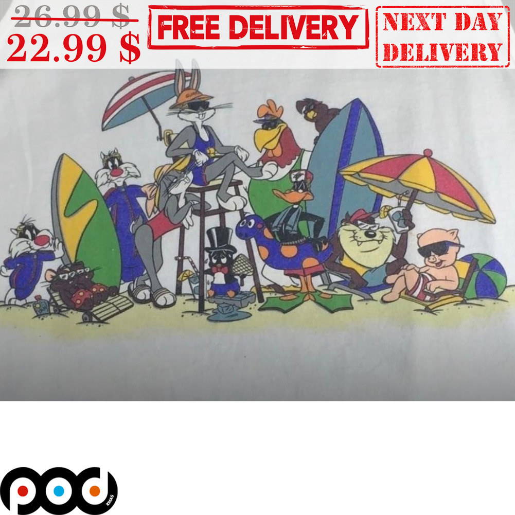 Looney Tunes Cartoons Characters Beach Sence Clip On Earrings With Sand Shirt