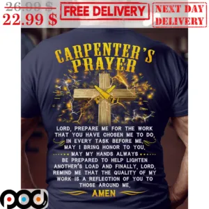 Carpenter's Prayer Lord Preare Me For The Work That You Have Chosen Me To Do Amen Vintaeg Shirt