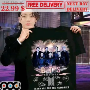 Dreamers BTS 2013 2023 Signature Thank You Foe The Memories Shirt