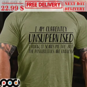 I Am Currently Unsupervised I Know It Scares Me Too But The Possibilities Are Endless Vintage Shirt