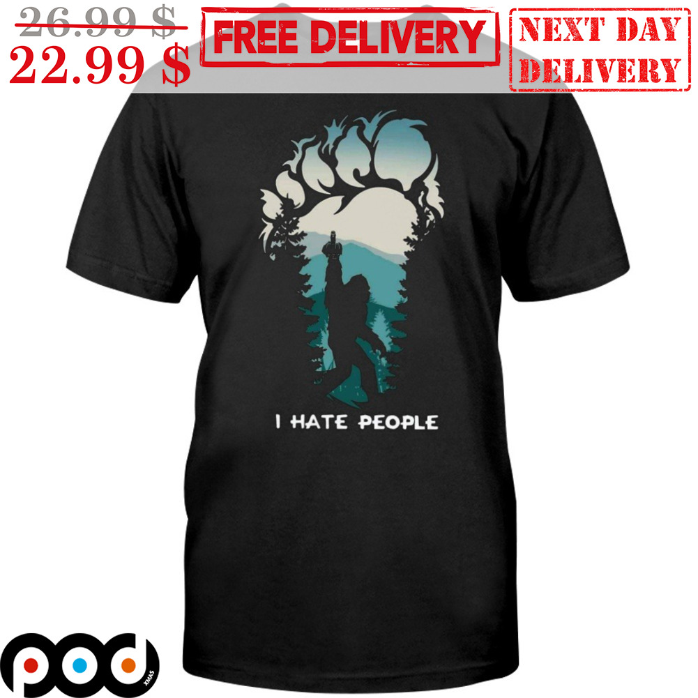 Big Foot I Hate People Vintage Shirt