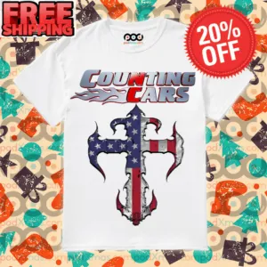American Flag Cross Counting Cars Shirt