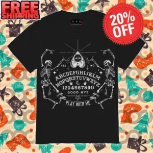 Skeletons Ouija Board Play With Me Halloween 2023 Vintage Shirt