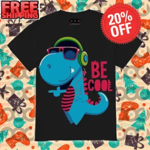 Dinosaur Cute Headphone Be Cool Shirt
