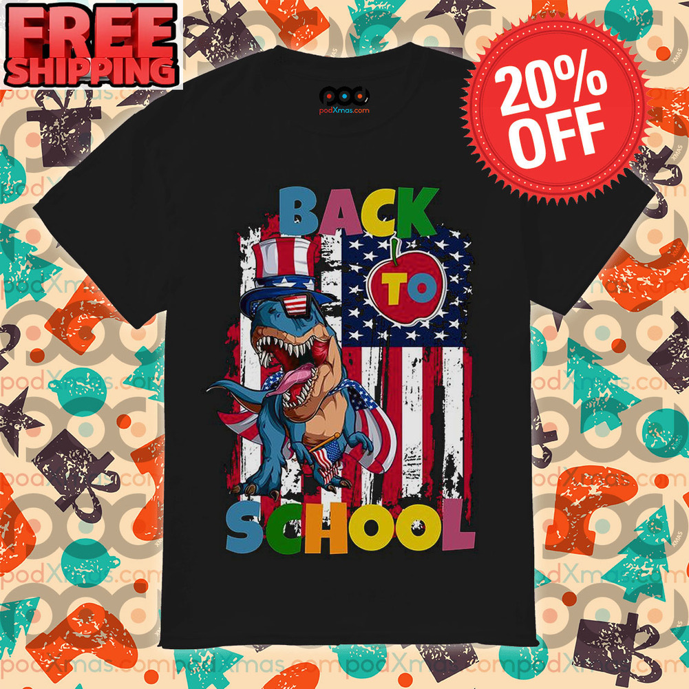 T Rex Back To School American Flag Vintage Shirt