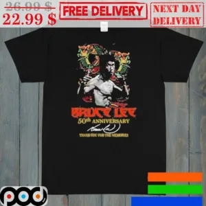 Bruce Lee 50th Anniversary Signature Thank You For The Memories Shirt