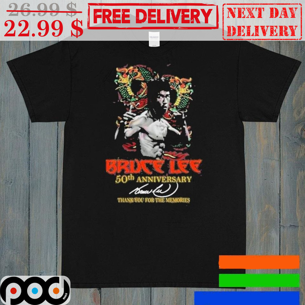 Bruce Lee 50th Anniversary Signature Thank You For The Memories Shirt