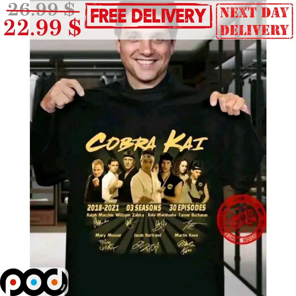 Cobra Kai 2018-2021 03 Seasons 30 Episodes Signature Shirt