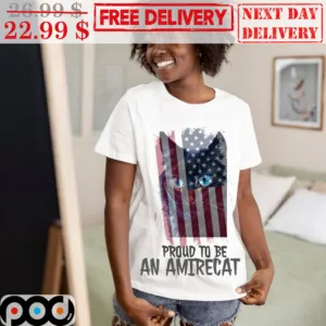 Black Cat American Flag Proud To Be An Amirecat Shirt