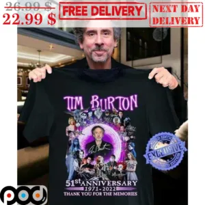 Tim Burton 51st Anniversary 1971 Signature Thank You For The Memories Shirt