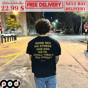 Good Sex No Stress One Boo No Ex Small Circle Big Checks Shirt