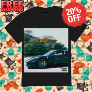 Larry June Shop Orange Print Album Shirt