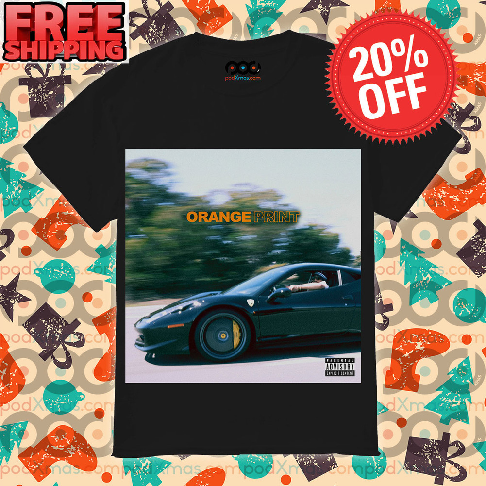 Larry June Shop Orange Print Album Shirt