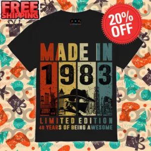 Made In 1983 Limited Edition 40 Years Of Being Awesome Vintage Shirt