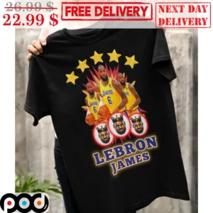 5 Stars King Lebron James Los Angeles Lakers Player Shirt