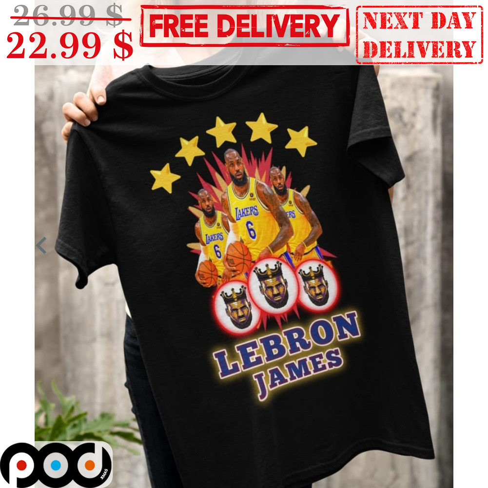 5 Stars King Lebron James Los Angeles Lakers Player Shirt