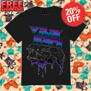 Dinosaur Skull Vibin' Hard Neon Shirt