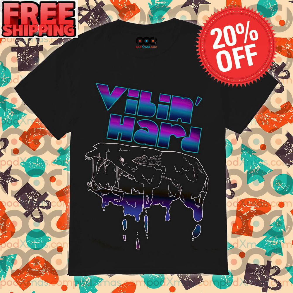 Dinosaur Skull Vibin' Hard Neon Shirt
