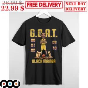 GOAT Kobe Bryant Black Mamba Player Shirt