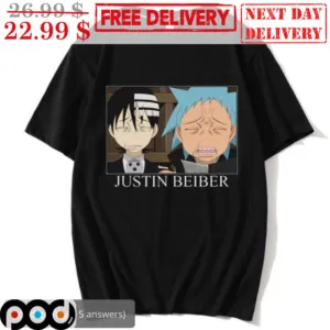 Justin Beiber New Mens Soul Eater Anime Shirt