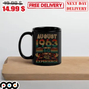 August 1963 I Am Not 60 I Am 18 With 42 Years Of Experience Retro Vintage Mug