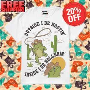 Frog Cowboy Outside I Be Hootin' Inside I Be Hollerin' Frog and Toad Vintage Shirt