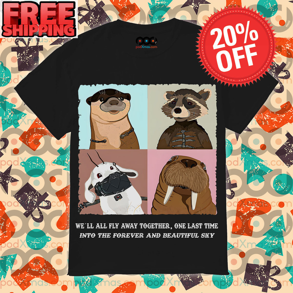 Guardians Of The Galaxy Vol 3 Rocket Teafs Lylla Floor We're All Fly Away Together One Last Time Into Forever And Beautiful Sky EST 1982 Vintage Shirt