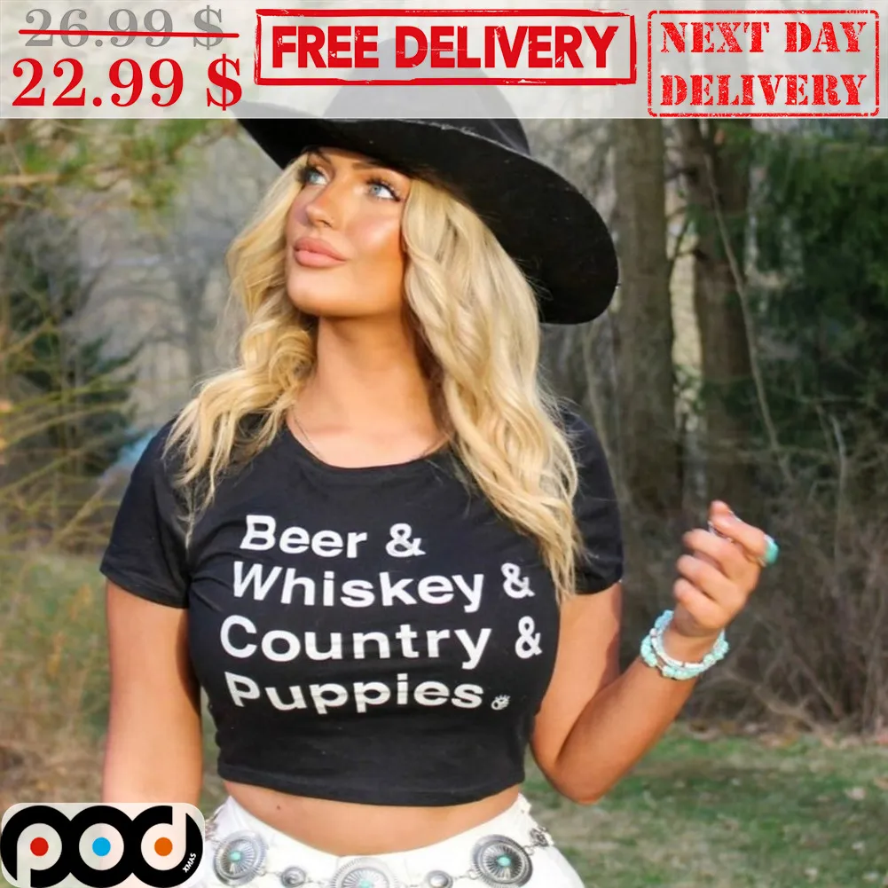 Beer & Whiskey & Country & Puppies Shirt