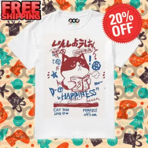 Cat Wow Milk No Happiness Cat Fish Love Perfect Life Is Long Shirt