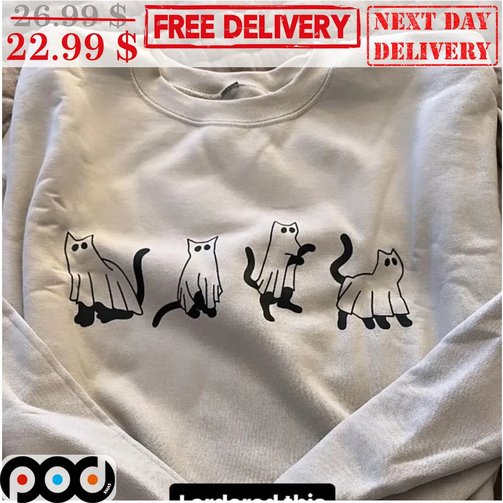 Cute Cat Ghost Halloween 2023 Shirt