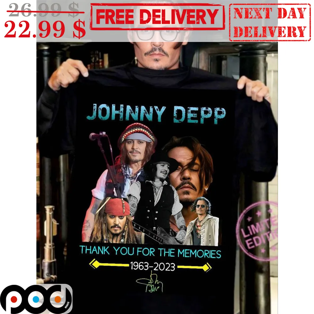 Johnny Depp Thank You For The Memories 1963-2023 Signature Vintage Shirt