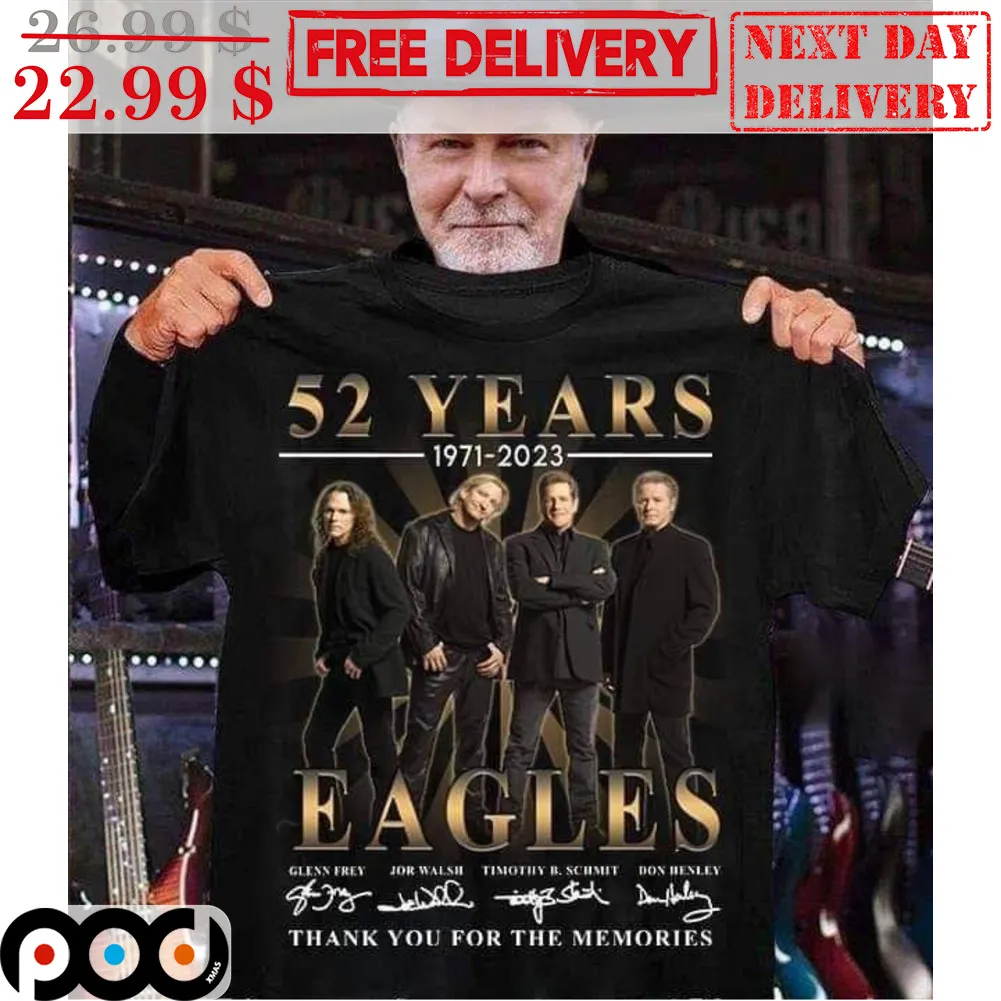 52 Years 1971-2023 Eagles Thank You For The Memories Signature Vintage Shirt