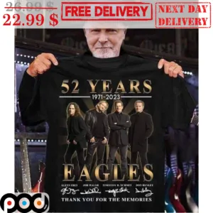 52 Years 1971-2023 Eagles Thank You For The Memories Signature Vintage Shirt