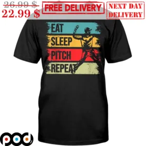 Eat Sleep Pitch Repeat Baseball Pitcher Vintage Shirt