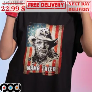 Merle Haggard Mam Tried American Flag Vintage Country Music Shirt