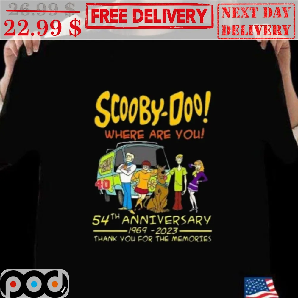 Scooby-Doo Where Are You 54th Anniversary 1969-2023 Thank You For The Memories Vintage Shirt