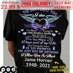 The Day I Lost You I Also Lost Me Memorial Heart Wings Shirt