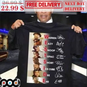 Rapper Westside Warren Eazy Snoop Tupac Short Ice Cube Dre E40 Signature Shirt