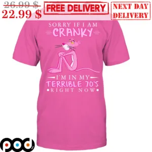 Pink Panther Sorry If I Am Cranky I'm In My Terrible 70's Right Now Shirt