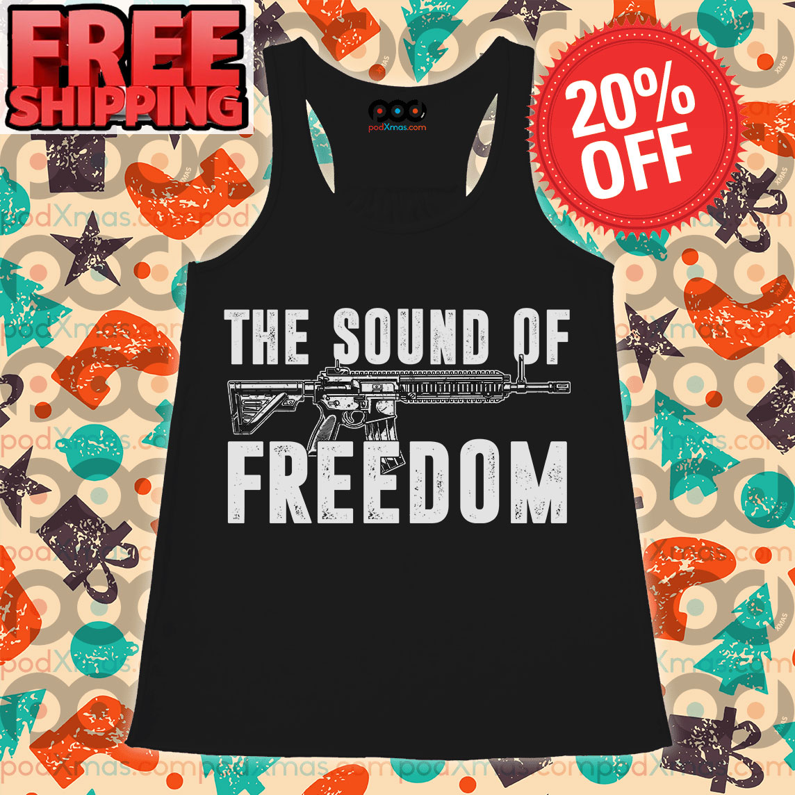 The Sound Of Freedom Gun Vintage Tank Top