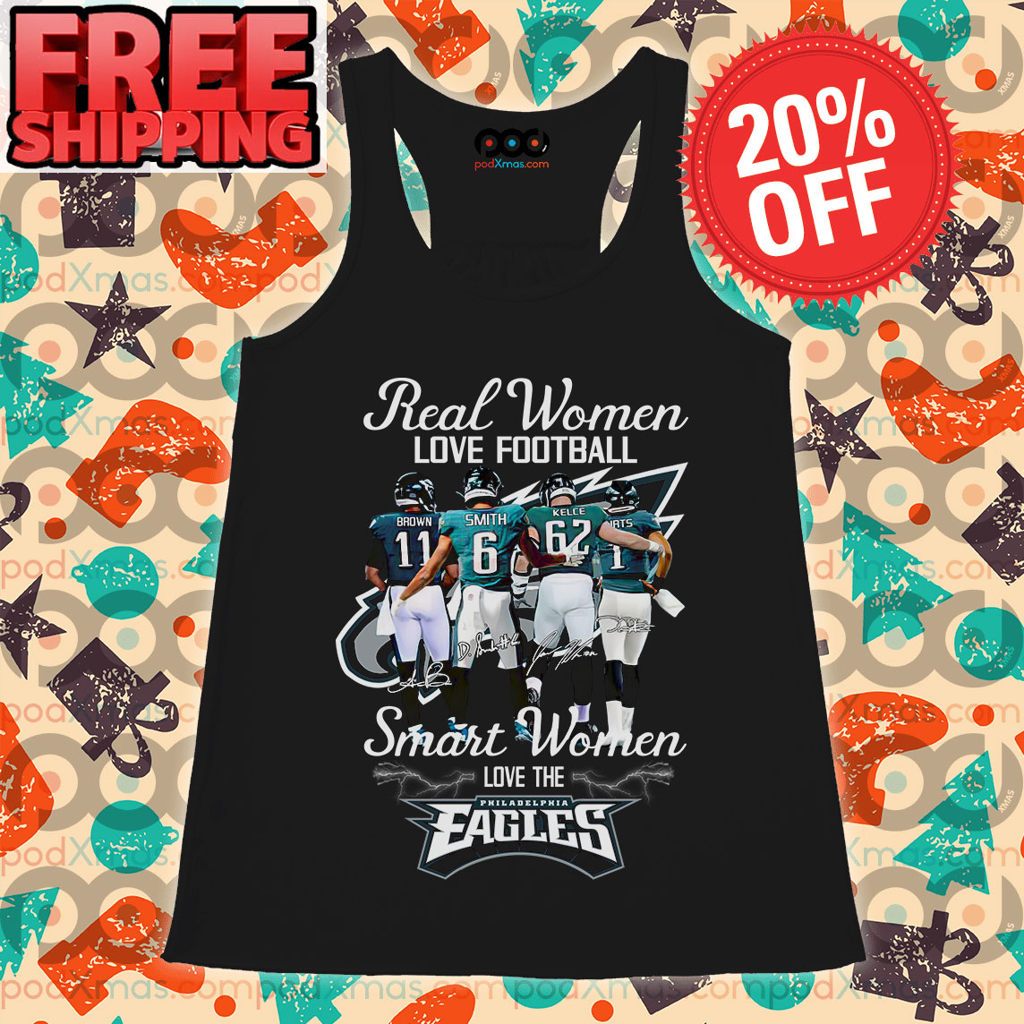 Eagles Women Shirt Real Women Love Football Smart Women Love