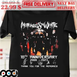 Motionless in White 18th Anniversary Signature Thank You For The Memories Shirt
