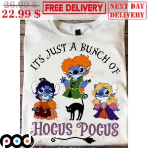 Stitch It's Just A Bunch Of Hocus Pocus Halloween 2023 Shirt
