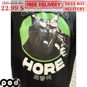 Cat Cool Gun Certified Hore Shirt