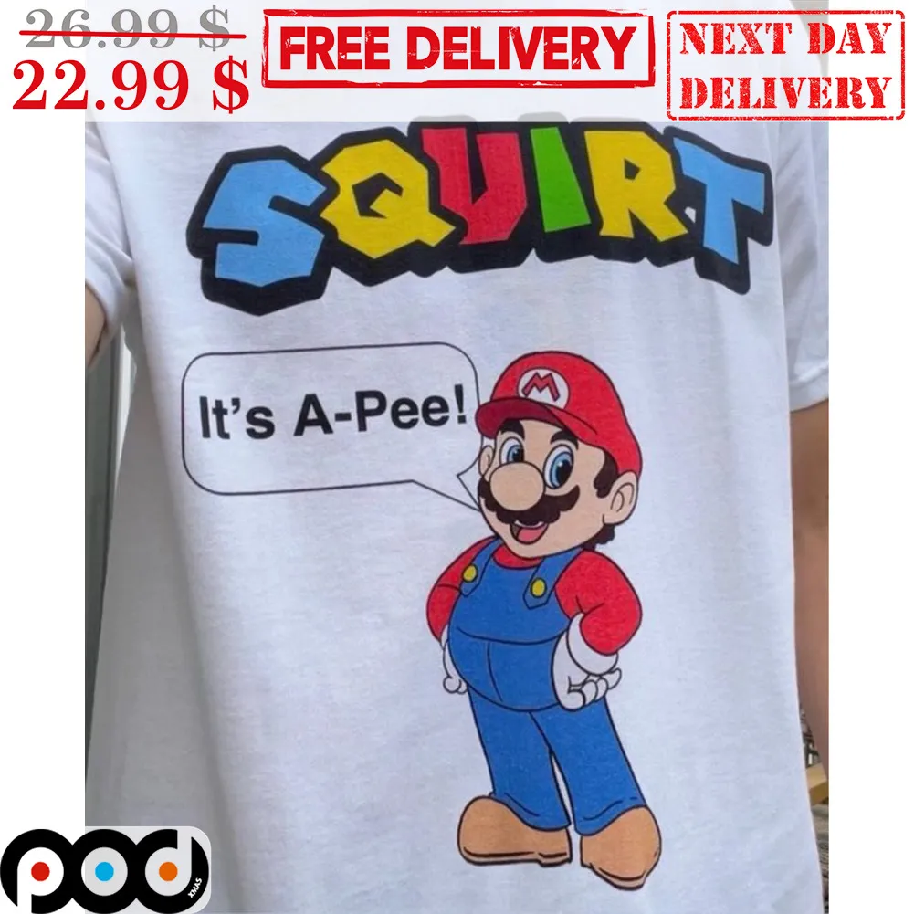 Super Mario Squirt It's A-Pee Shirt