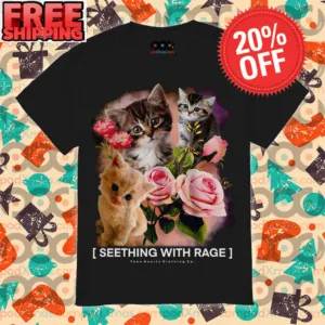 Seething With Rage Cat And Flower Lover Shirt