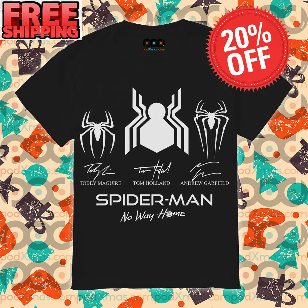 Tobey Maguire Tom Holland Andrew Garfield Spider-Man No Way Home Signatures Shirt