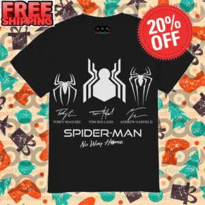 Tobey Maguire Tom Holland Andrew Garfield Spider-Man No Way Home Signatures Shirt